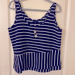 NWT black and white striped tank - GAP - Size Large L